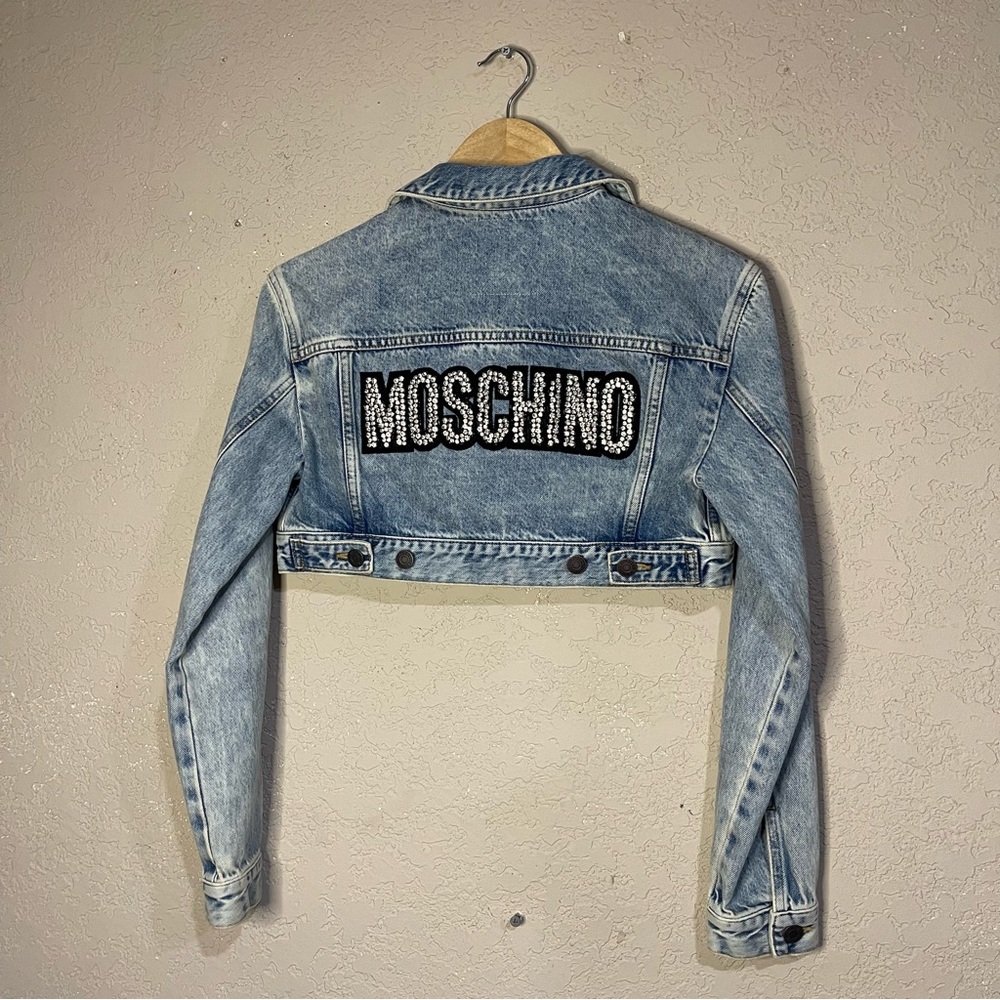 H&M x MOSCHINO | Limited Edition Cropped Denim Jacket Size: XS - Picture 6 of 7